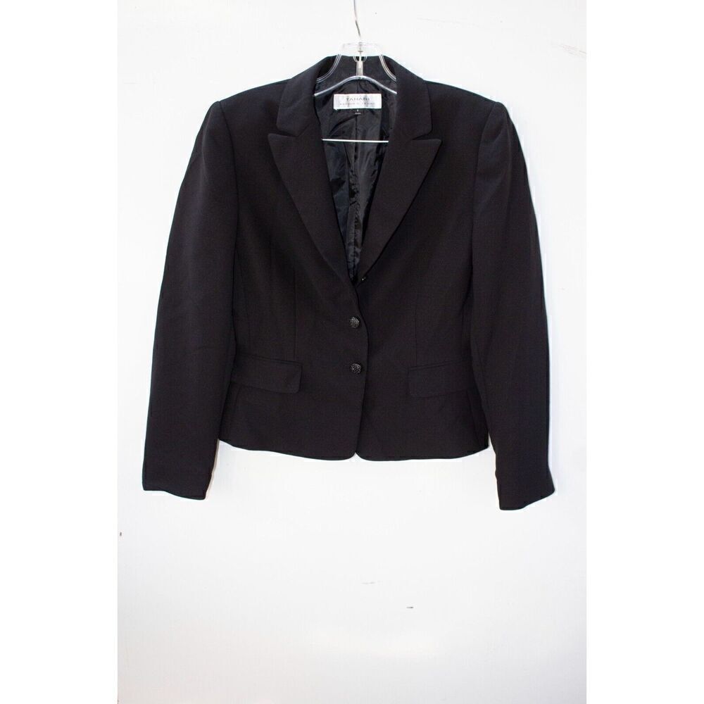 TAHARI ARTHUR LEVINE WOMENS BLAZER BLACK WITH MICRO‎ RED POLKA DOTS SIZE 8
